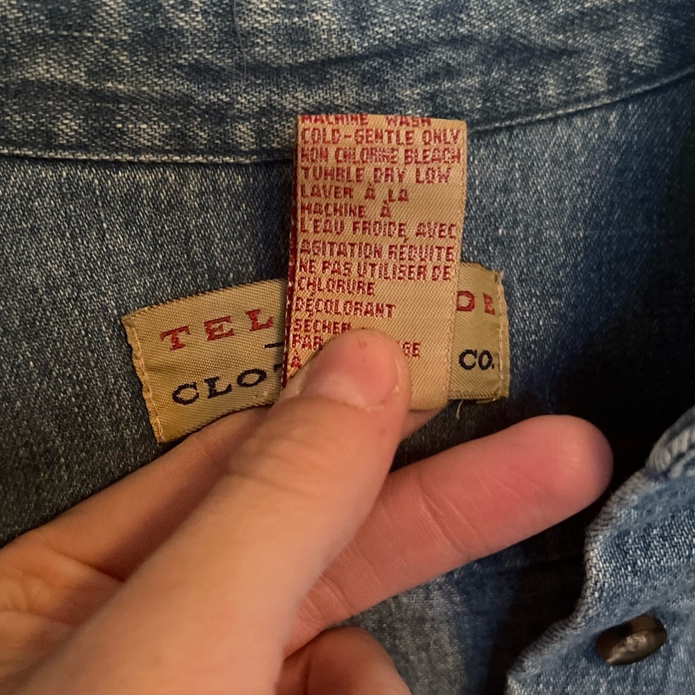 TELLURIDE CLOTHING CO Military Denim Button Down Top, Size M - Picture 9 of 12
